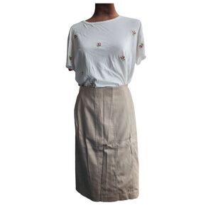 Chateau beige shimmer satin pencil skirt sz 4